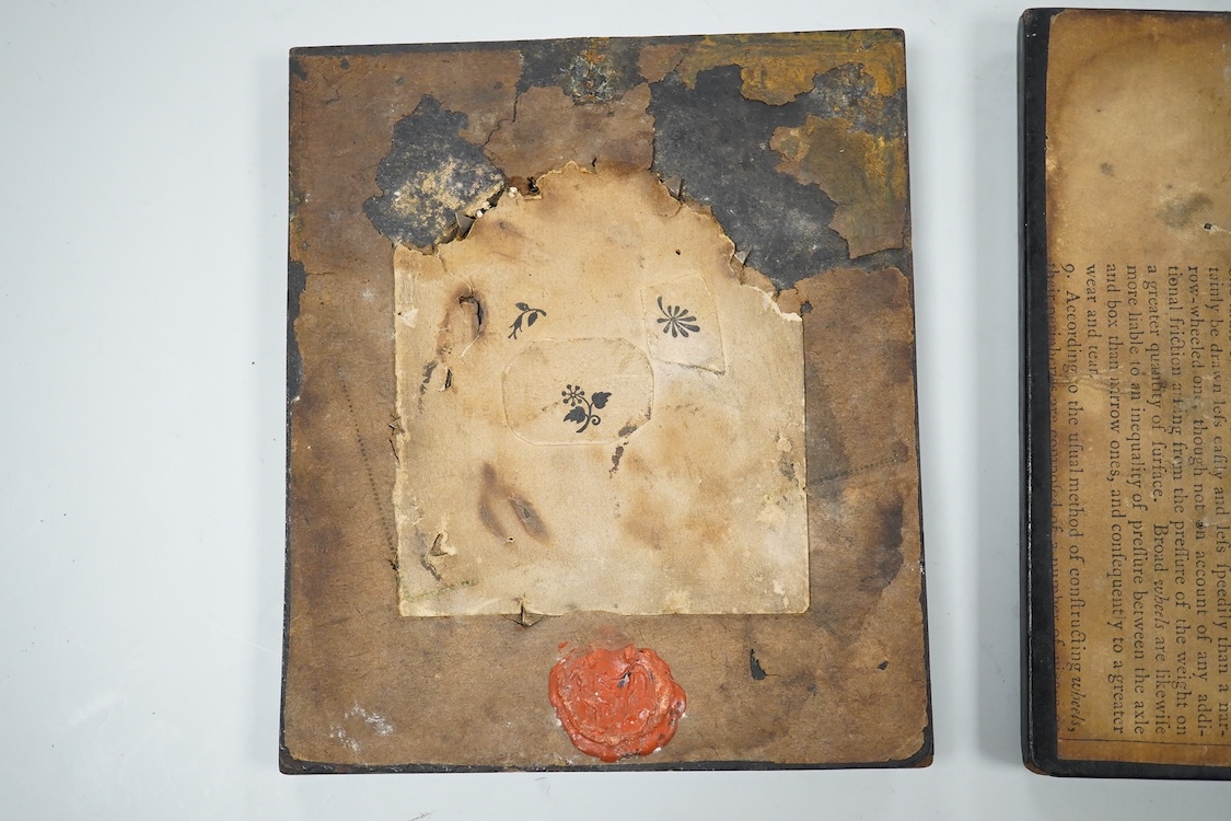 Two 19th century portrait miniatures comprising: Horatio Nelson and one of a lady possibly his wife, watercolours on ivory, each framed, one with red wax collectors seal verso, 7 x 5.5cm - CITES Submission reference BH4L